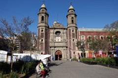 Parroquia de San Miguel Arcángel vid mitt hotell, Centro Histórico, Mexico City.