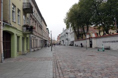 Gatuscen längs Vilniaus gatvė, gamla staden, Kaunas.