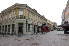 Gatuscen längs Vilniaus gatvė, gamla staden, Kaunas.