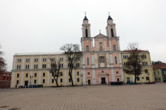 Church of St. Francis Xavier vid Rådhustorget, gamla staden, Kaunas.