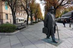 Staty längs gågatan Laisvės alėja (Frihetsavenyn), Kaunas.